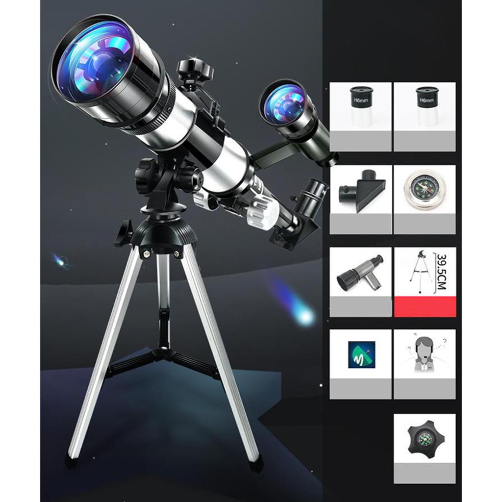 70 Mm HD Astronomical Reflector Telescope Monocular Set And Tripod Moon Filter for Adults Children