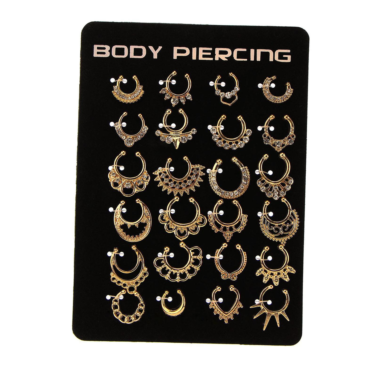 C Shape Nose Rings Nose Piercing Jewelry Septum Hanger Clip for Gold