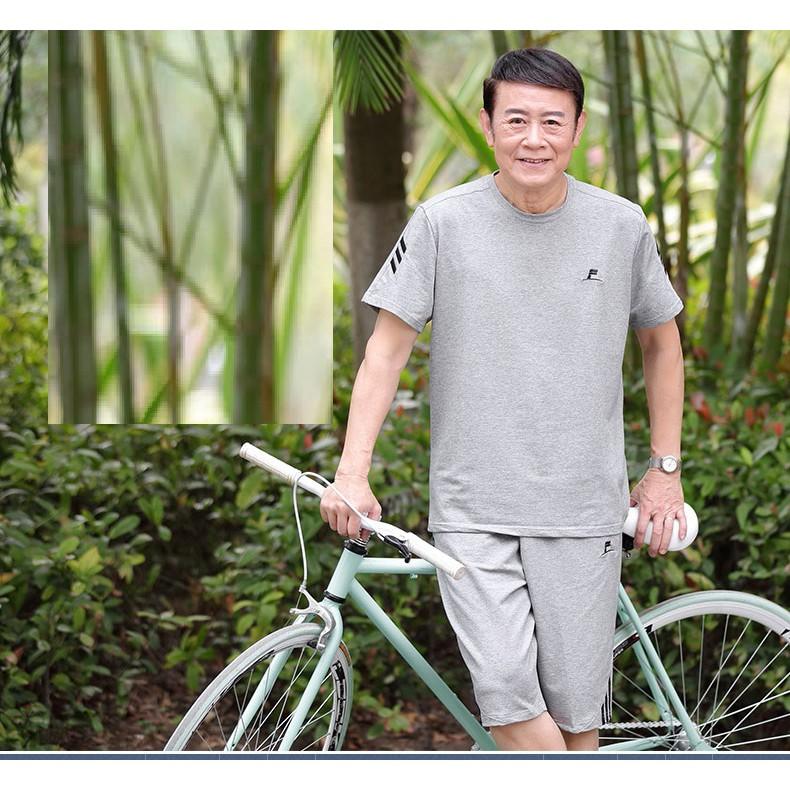 Bộ quần áo mặc nhà trung niên cho ông già, cho bố, bộ thể thao