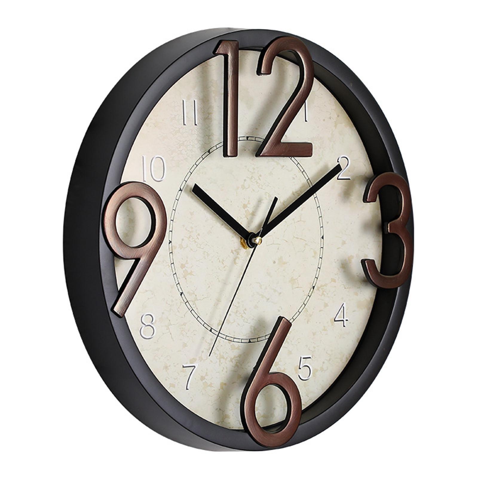 Modern 12 inch Wall Clock Battery Operated for Bedroom School Living Room