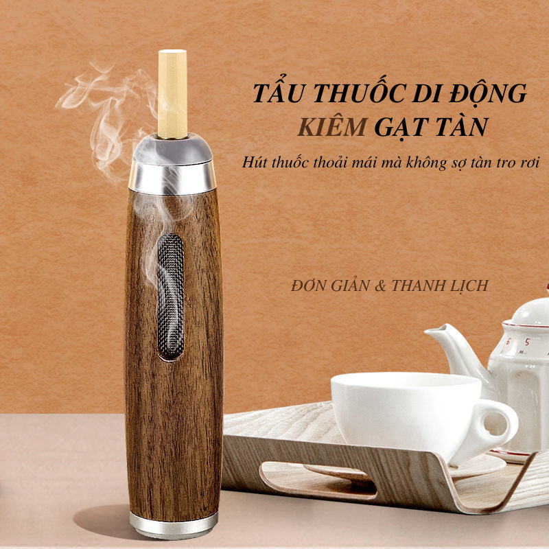 Tẩu Thuôc_Đồ Hút Thuôc La Kiêm Gạt Tàn Đa Năng Tiện Lợi Chất Liệu Gỗ Sang Trọng Chống Ẩm Mốc Thuốc