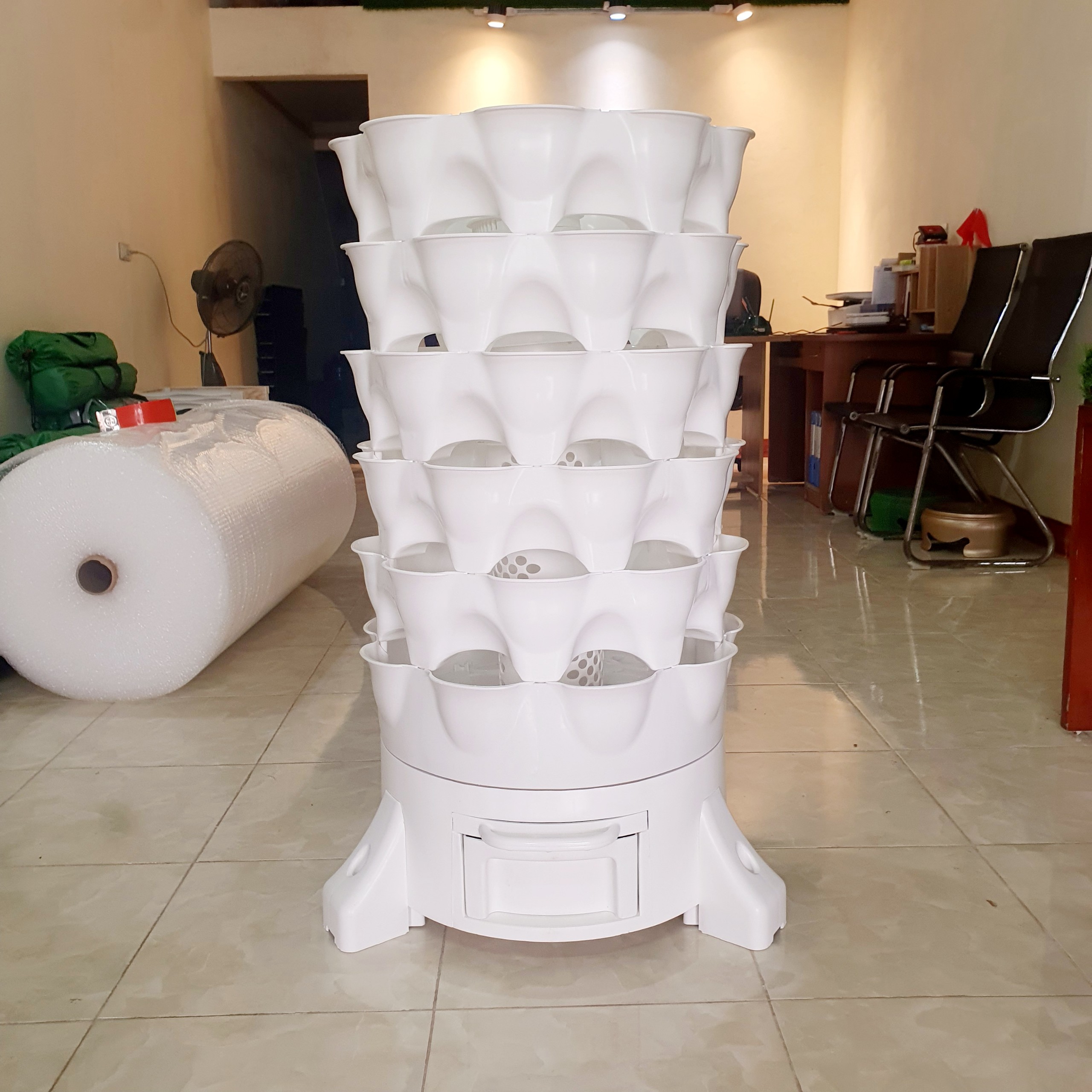 Tháp trồng rau hữu cơ Eco Màu trắng