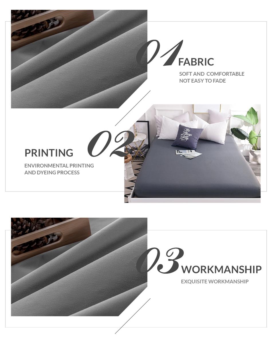 Dansunreve Đồng Màu Trang Bị Tấm Xám/Trắng Bedsheet Đôi Nữ Hoàng Bọc Nệm Cao Cấp Nhà Ga Giường Thun ban Nhạc