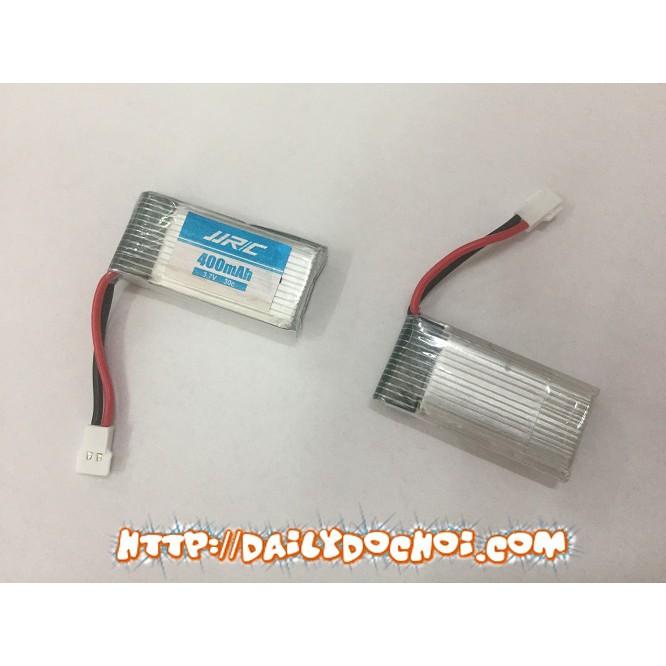 Pin sạc 3.7V 400mah chân cắm trắng dẹt p2.54 cho JX01