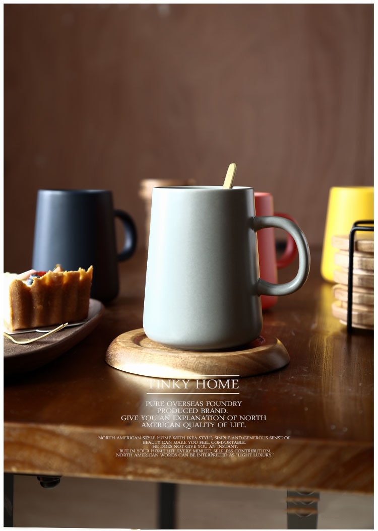 Ly gốm sứ màu pastel quai cầm phong cách Nhật