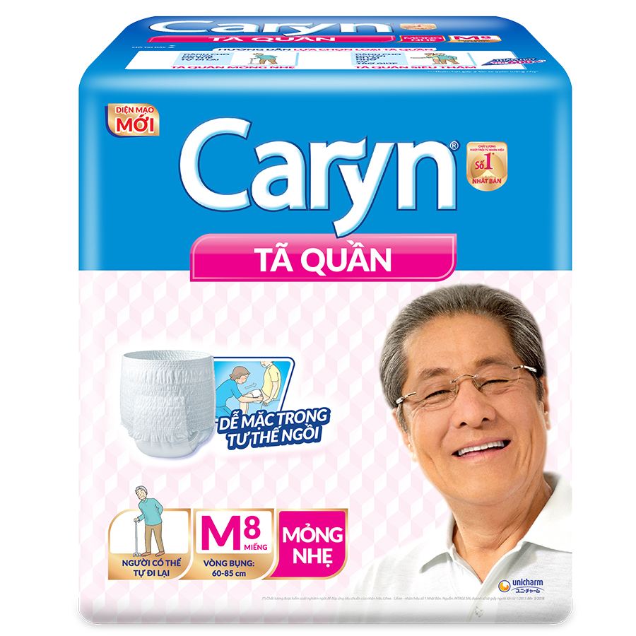 Tã Quần Mỏng Nhẹ Caryn Gói Lớn M8 (8 Miếng)