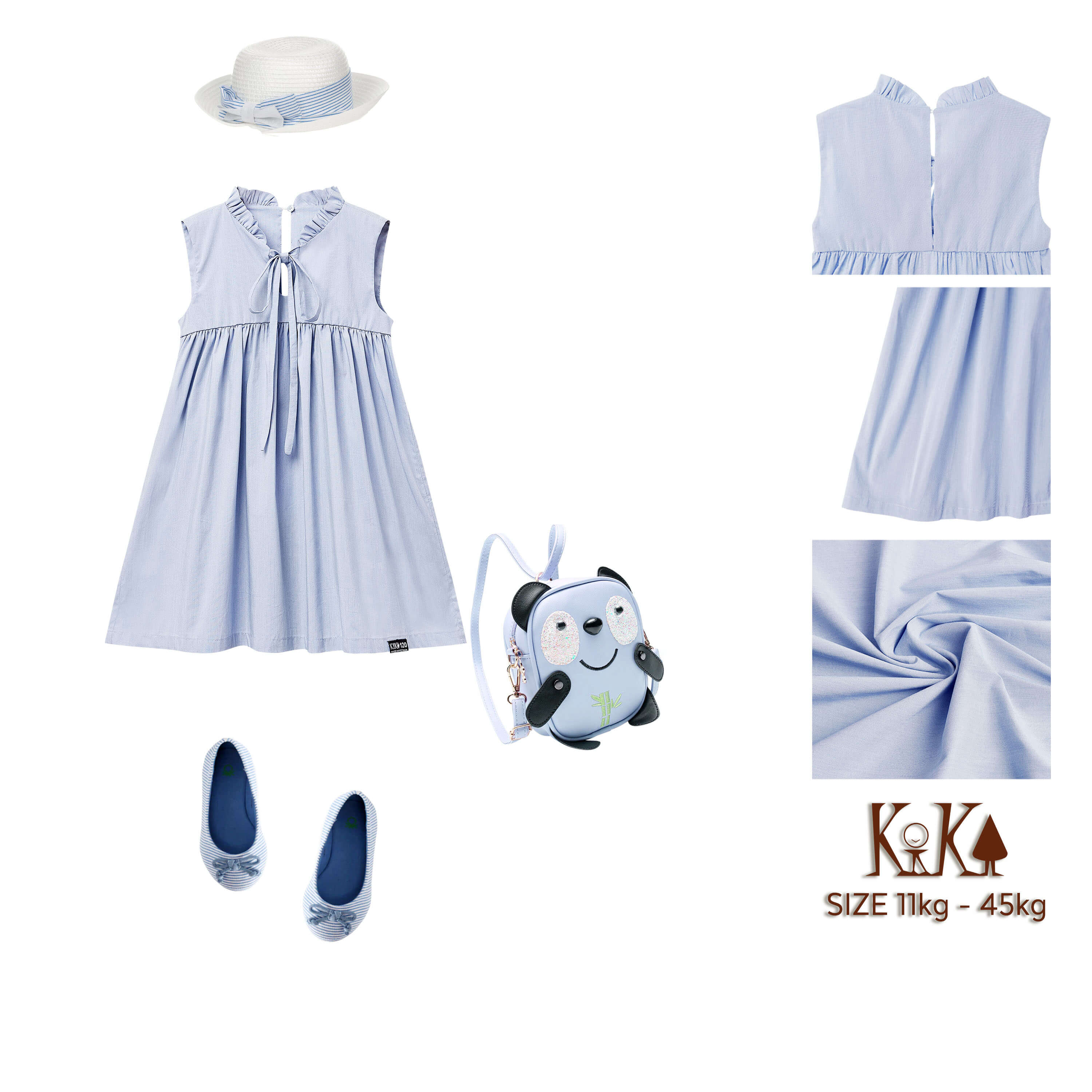 Đầm Bé Gái Cao Cổ Dây Nơ Sát Nách Kika K086 - Size 160