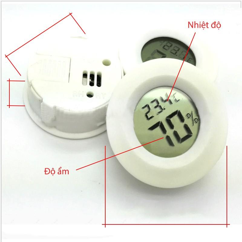 Nhiệt kế hiển thị nhiệt độ và độ ẩm kỹ thuật số hình tròn