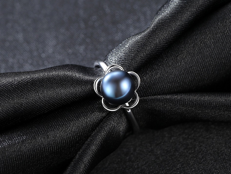 Nhẫn ngọc trai và bạc N038