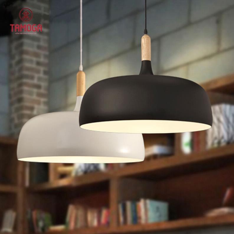 Đèn thả trần trang trí núm Gỗ