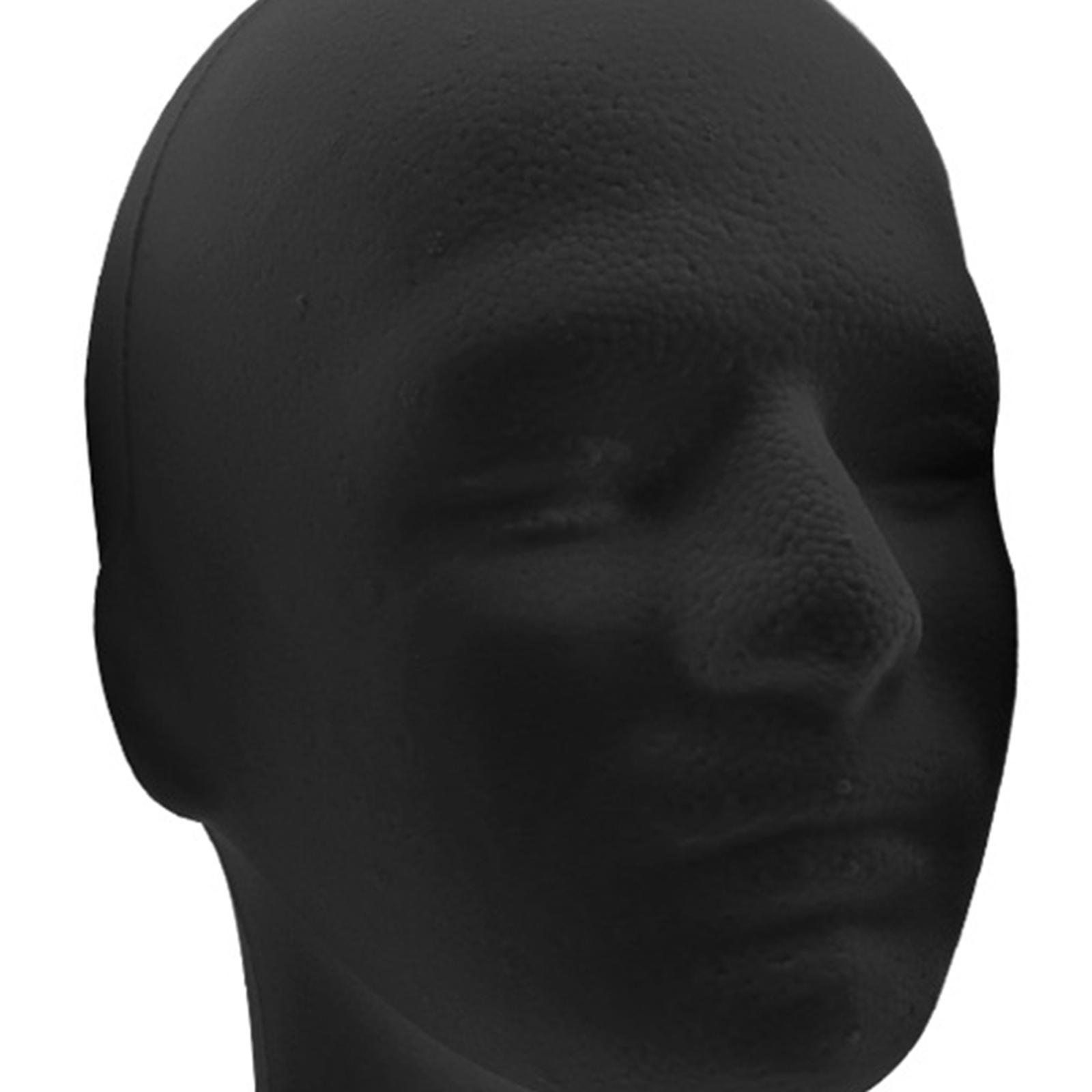 Man'S Head Display Stand Male Stand Model Foam Stable Black Sturdy Round Base Mannequin Head Display Stand for Display Headwear Styling