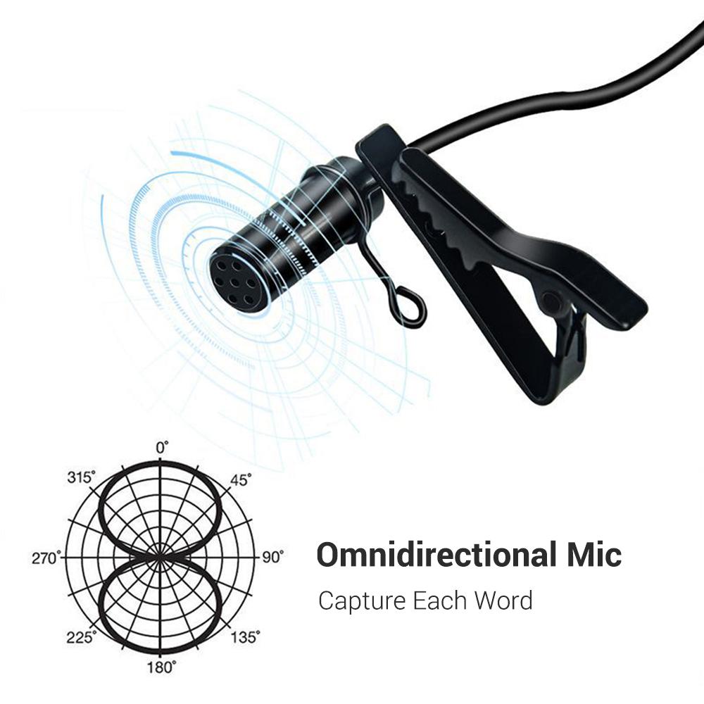 Kẹp micrô đa hướng Lavalier giắc cắm 3.5mm