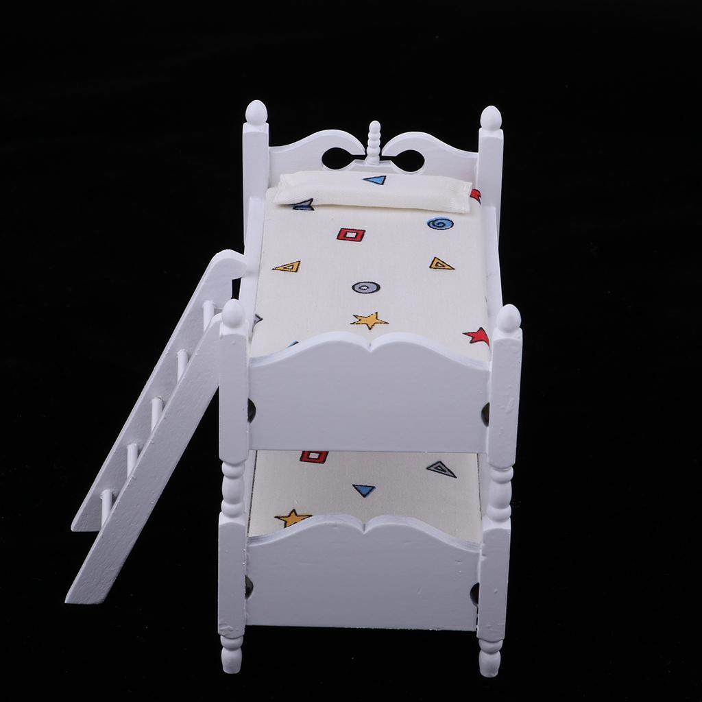 1:12 Scale Wooden Miniature Dollhouse Furniture Toy Set for Baby Doll Bed Room Decoration