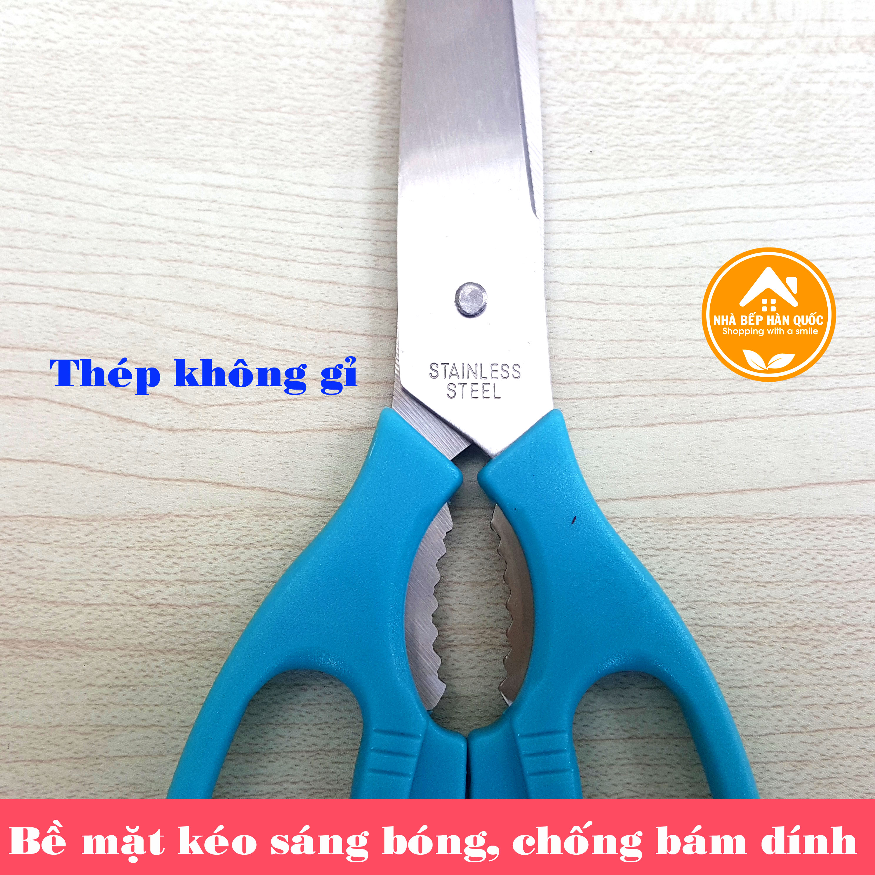 Kéo nhà bếp đa năng Lock&Lock Lock&lock Multi Kitchen Scissors F00097 màu xanh dương dài 21cm