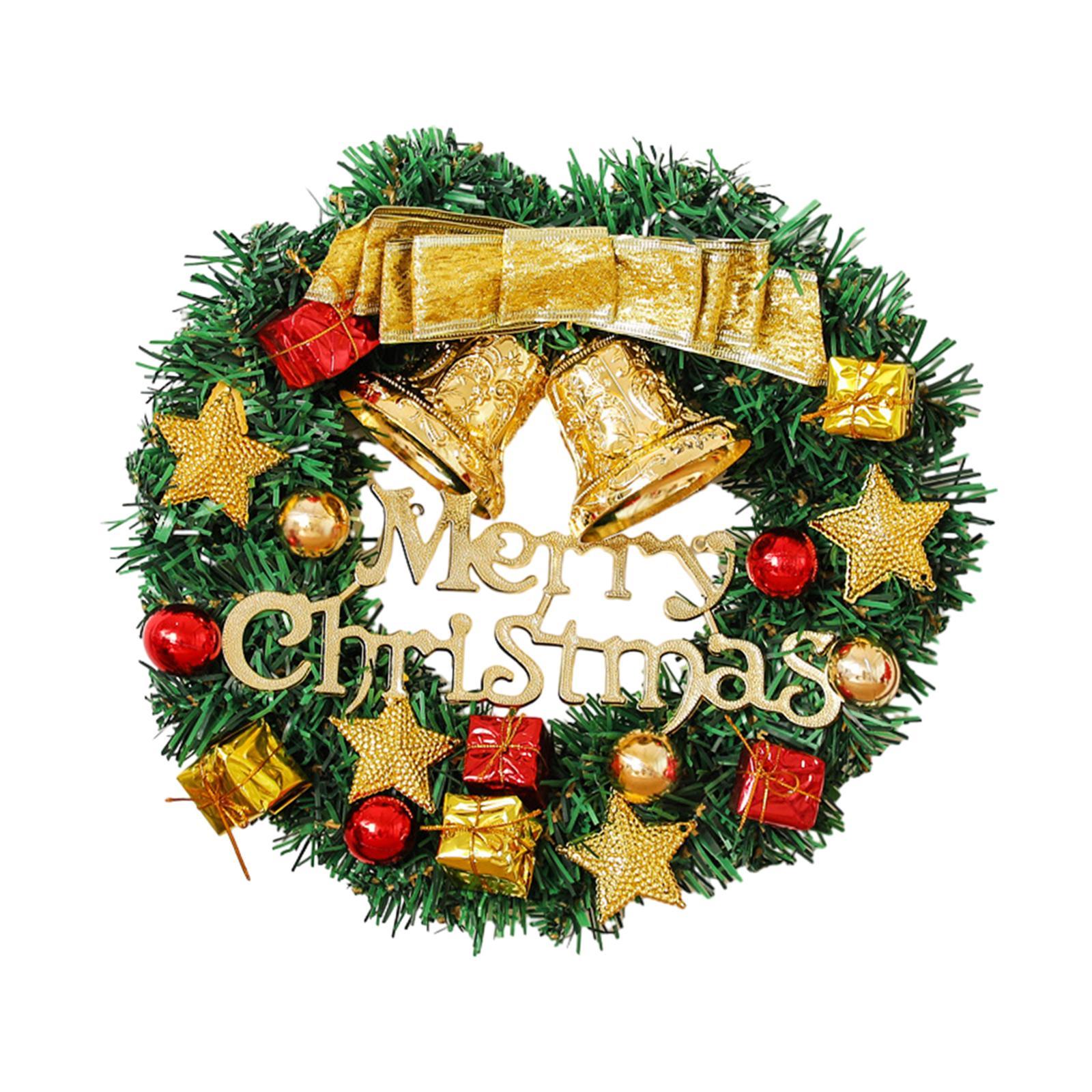Artificial Christmas Wreath Front Door Wreath 30cm Housewarming Holiday Garland Decoration for Wedding Home Dining Room Party