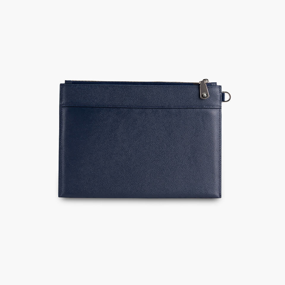 Clutch Nam Cầm Tay Ví Da Công Sở GENCE HT19 Da Bò Cao Cấp Màu Xanh Navy