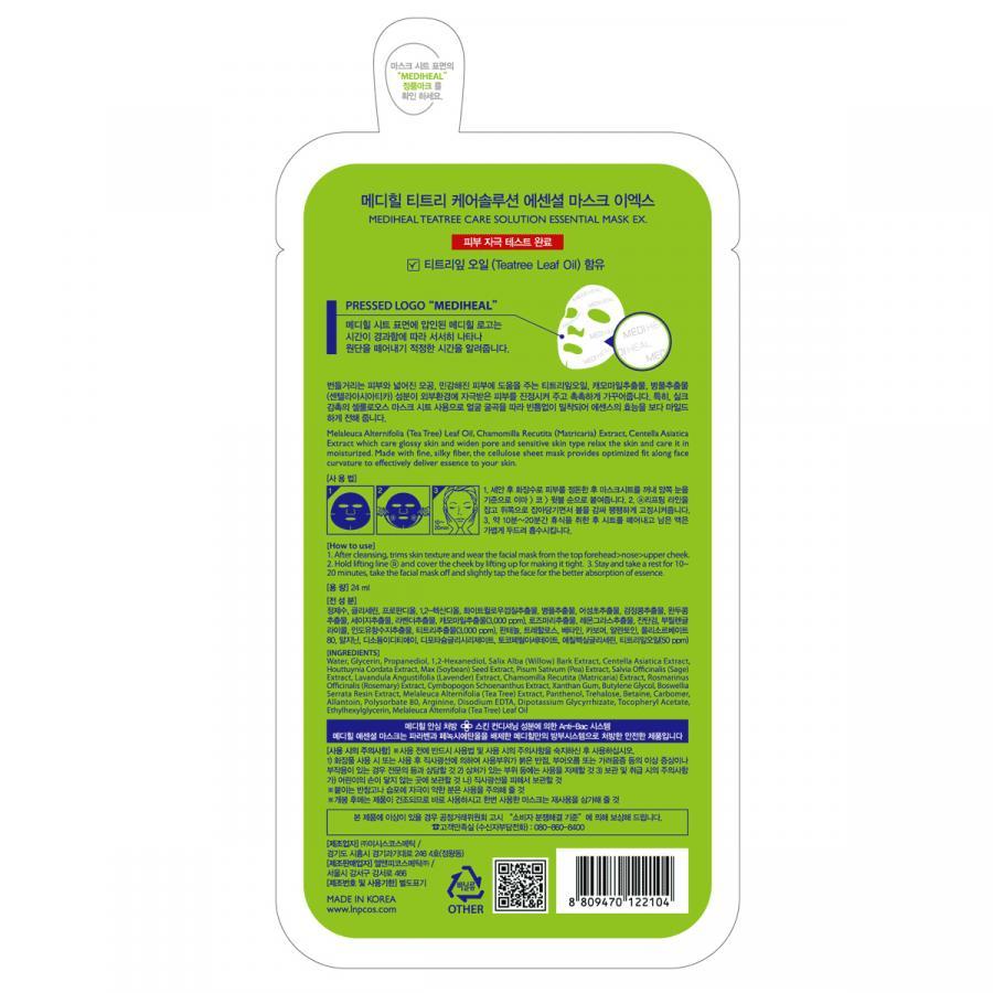 Combo 5 Mặt nạ dưỡng da chiết xuất tràm trà Mediheal Teatree Solution Essential Mask Ex
