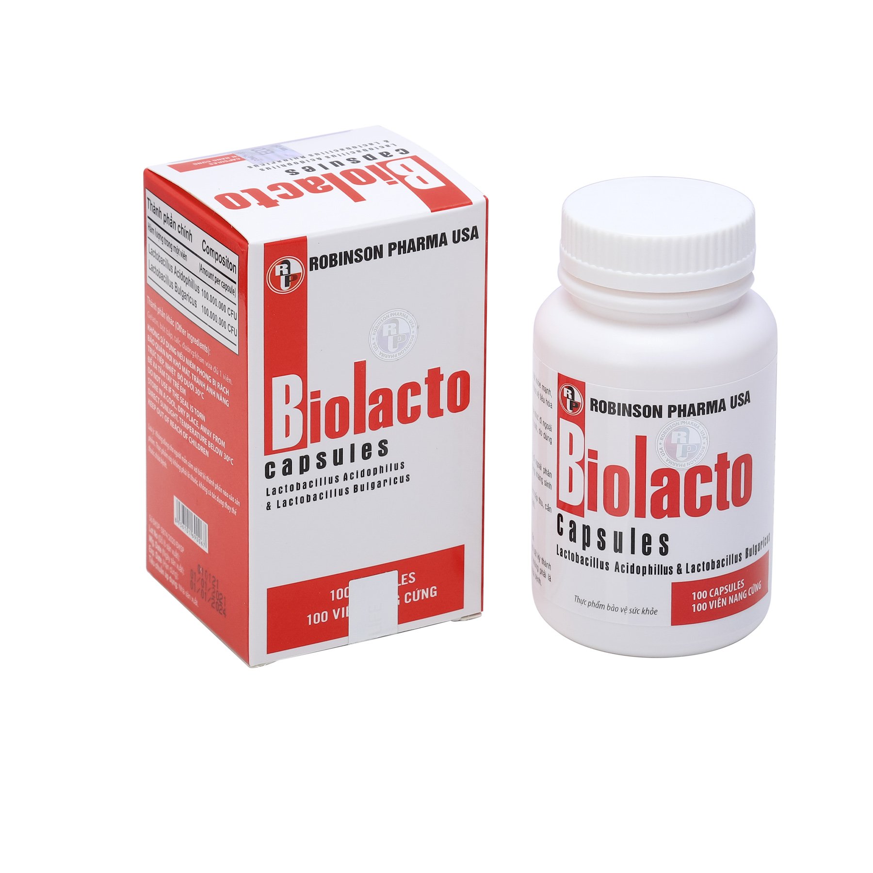 Viên uống TPCN BIOLACTO bổ sung vi khuẩn có lợi giúp cân bằng hệ vi sinh đường ruột,kích thích tăng cường tiêu hoá,hỗ trợ rối loạn tiêu hoá-chai 100 viên