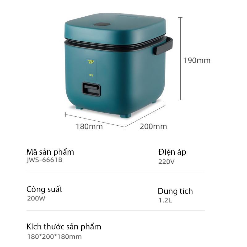 Nồi cơm điện mini đa năng 1,2L ( Nấu cơm ngon, nấu cháo, hầm, hấp luộc) cho 1 đến 2 người NCD01