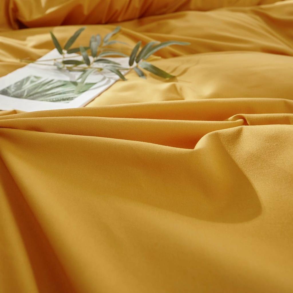 Bộ Chăn Ga và Vỏ Gối Cotton Tici Kẻ Chất Đẹp, Họa tiết Vàng Mix