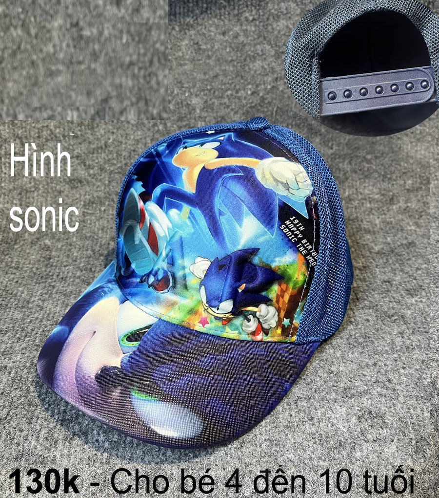 Nón bé trai in hình 3D Sonic cho bé trai