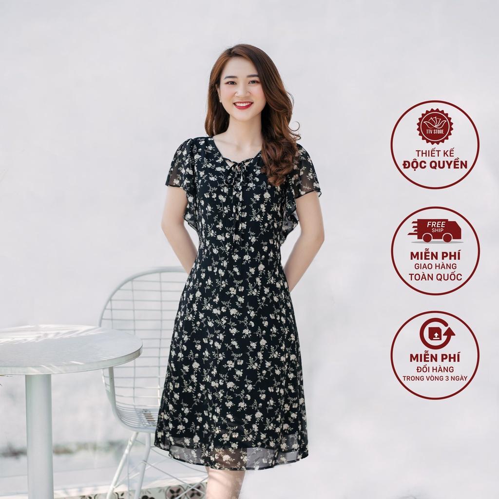 Đầm Trung Niên Cao Cấp THIỀU HOA thiết kế trẻ trung sang trọng chất liệu  vải thoáng mát mềm mại DN0P1245  Shopee Việt Nam