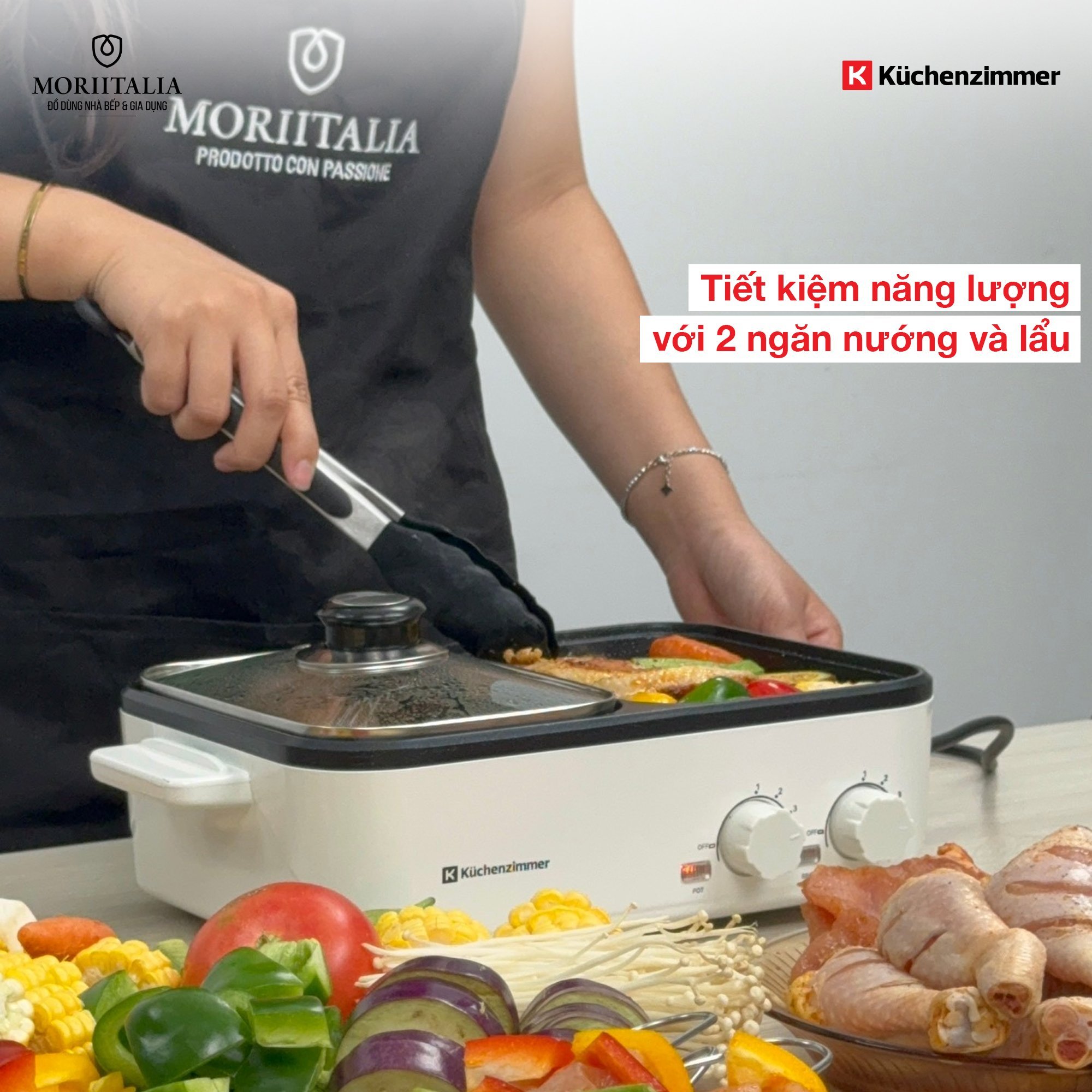 Bếp Lẩu, Nướng Đa Năng 2 Trong 1 - KUC012591 - Hàng Chính Hãng