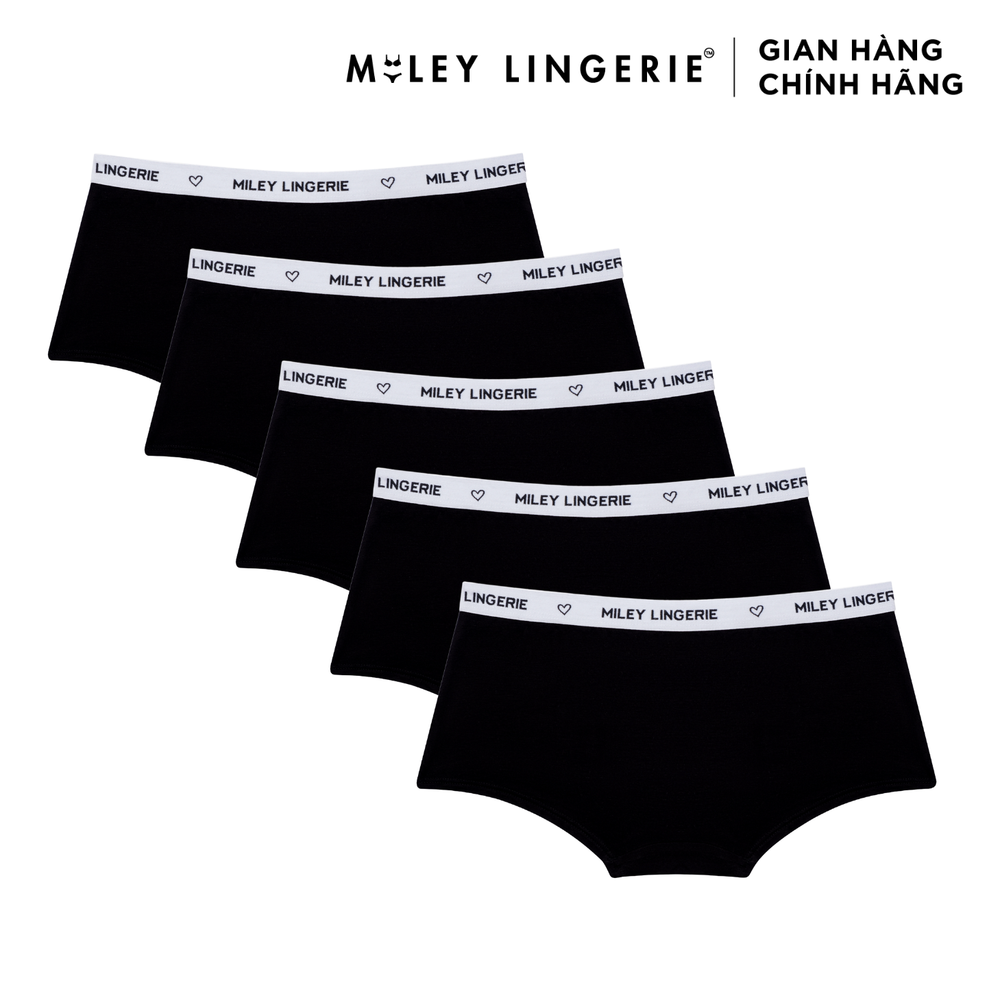 Combo 5 Quần Lót Nữ Cotton Thiên Nhiên BeingMe Miley Lingerie - Màu Đen