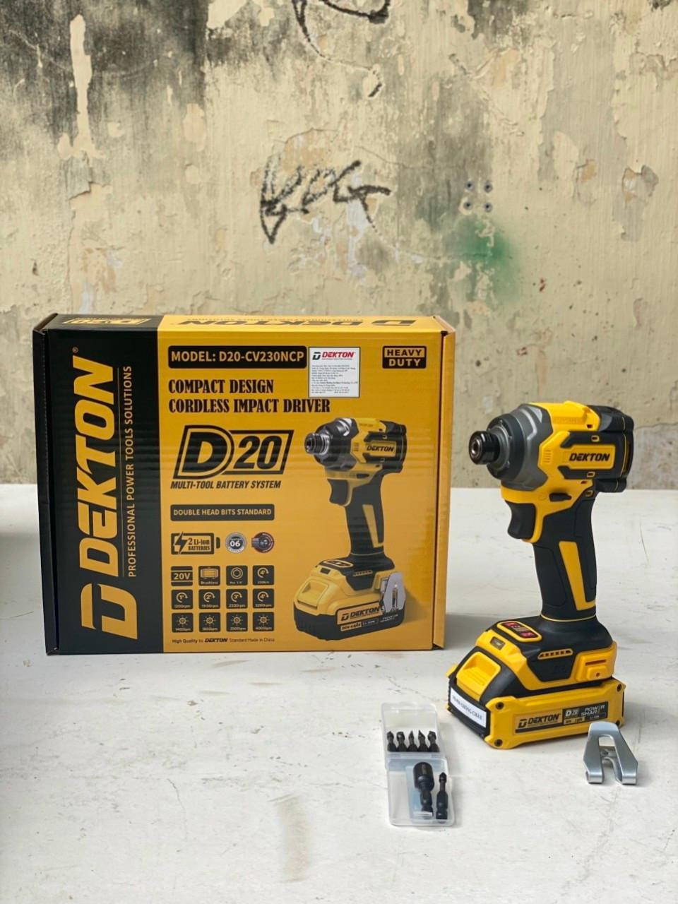 MÁY BẮT VÍT DÙNG PIN DEKTON D20-CV230NCP - HÀNG CHÍNH HÃNG