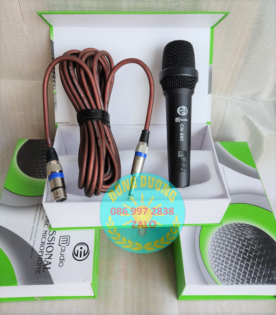 MICRO KARAOKE CÓ DÂY CM880 - HÚT MẠNH HÁT NHẸ - DÂY 6 MÉT - HÀNG CHÍNH HÃNG