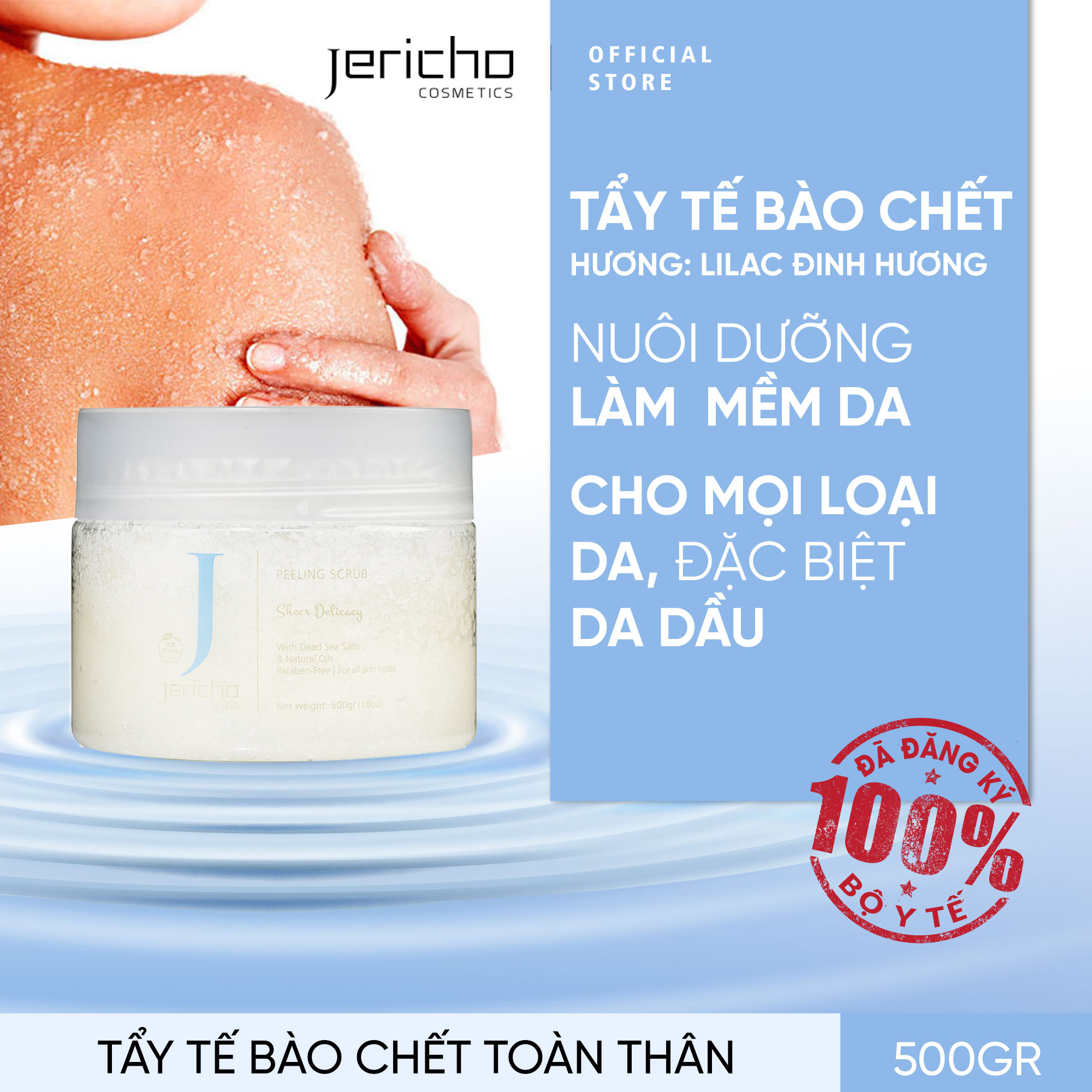 Tẩy Tế Bào Chết Body Jericho Peeling Scrub Sheer Delicacy - Pure Lilac (Hương Tử Đinh Hương) - Dành Cho Da Dầu - Nuôi Dưỡng Và Làm Mềm Da