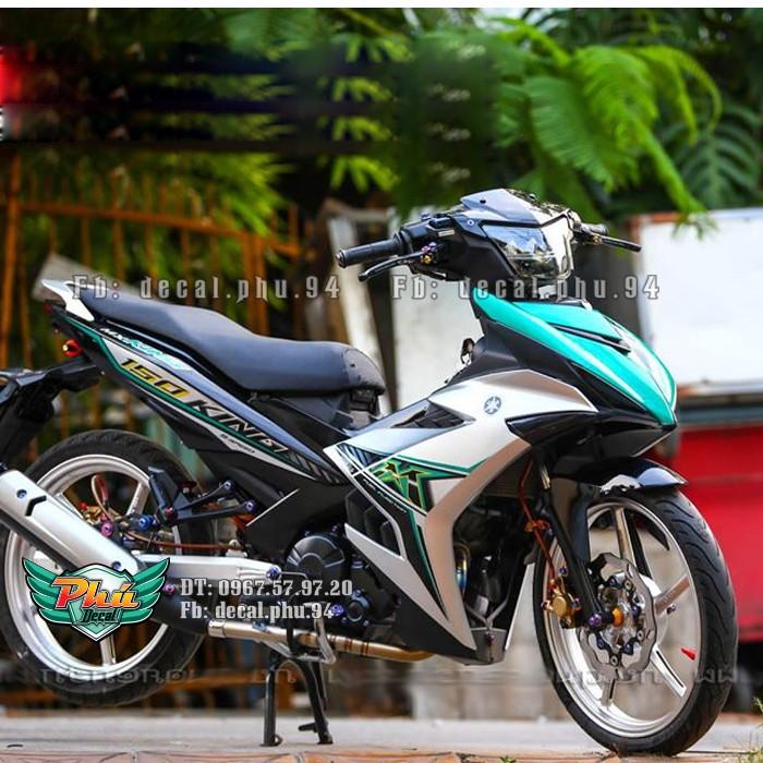 Tem rời EX 150 đen bạc xanh MX