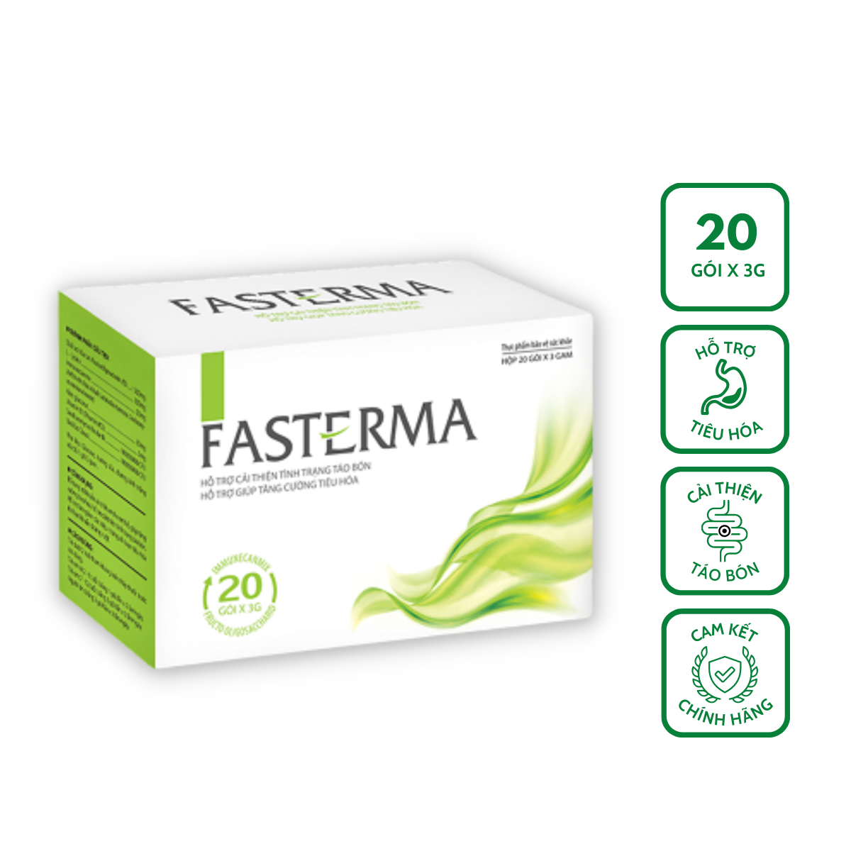 Thực phẩm bảo vệ sức khoẻ Fasterma hỗ trợ giảm táo bón và tăng cường tiêu hoá