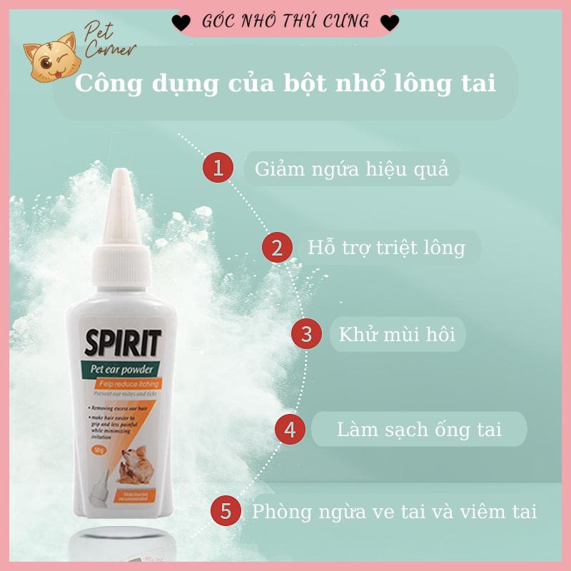 Bột nhổ lông tai Spirit dịu nhẹ cho chó mèo (50g)