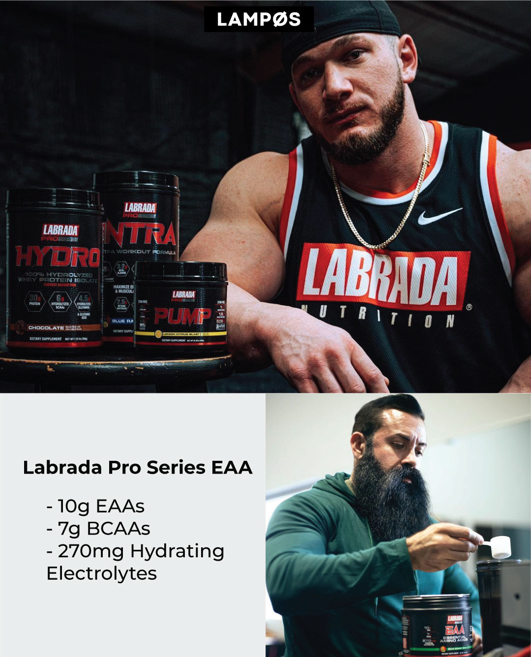 Labrada EAA (30 Liều) | Labrada Pro Series | Bổ Sung 10g EAA, 7g BCAA, 270mg Điện Giải | Hỗ Trợ Phục Hồi & Xây Dựng Cơ Bắp | 510g