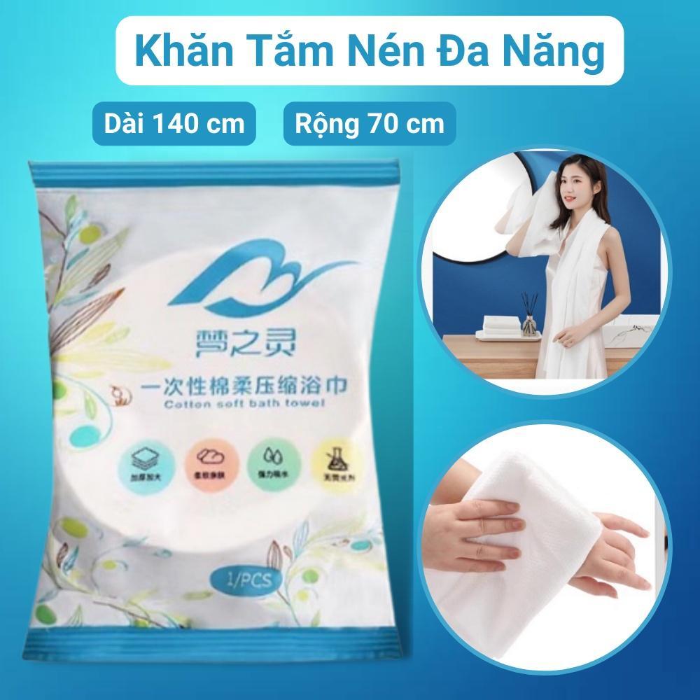 Khăn tắm nén du lịch hàn quốc khăn tắm khách sạn cao cấp bằng cotton dùng một lần kích thước 70*140 cm