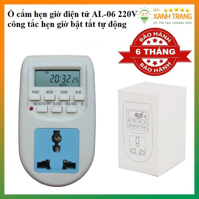Ổ cắm hẹn giờ bật tắt tự động điện tử AL-06 công suất 10A-220V