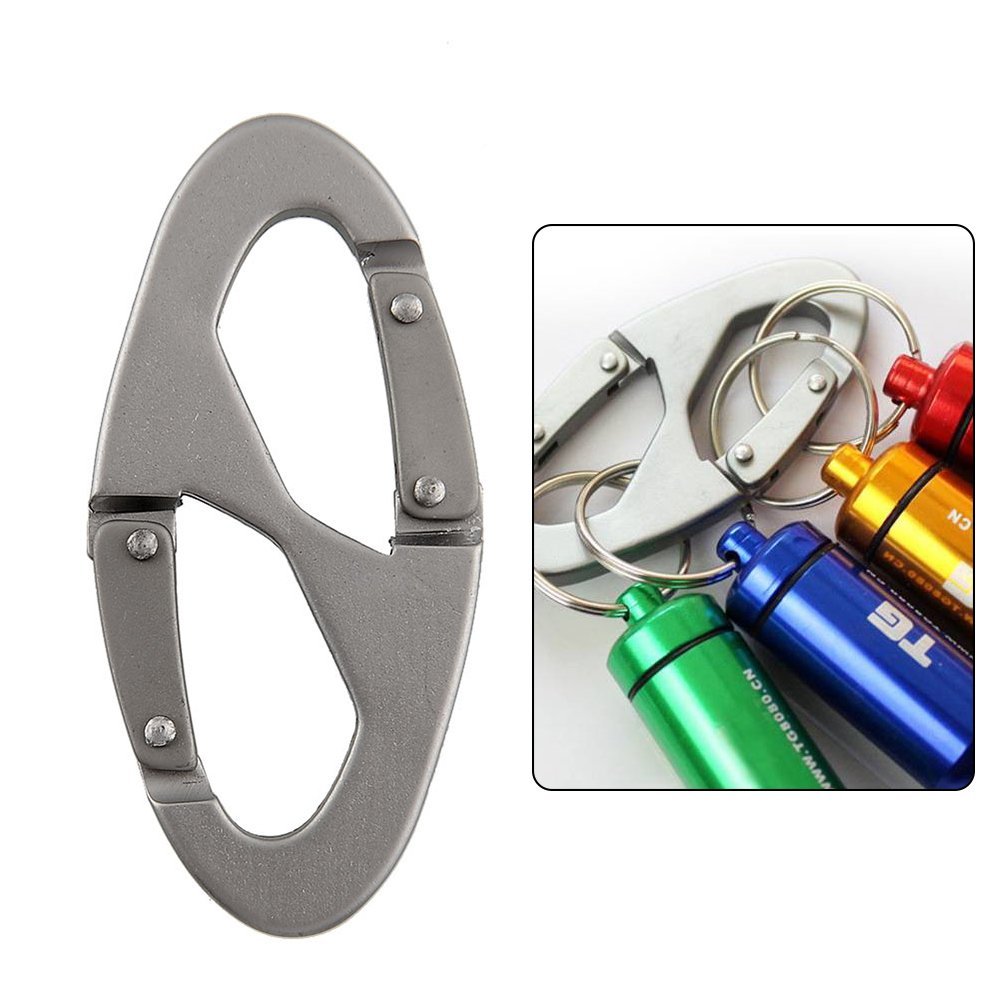 Móc Khóa Phượt Kẹp Leo Núi Dạng Carabiner Hình Số 8 Bằng Nhôm