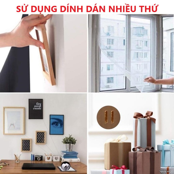Băng keo siêu dính đa năng 2 mặt,  cuộn 5m, Keo cường lực dùng trên mọi bề mặt