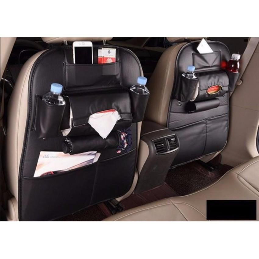 Tấm để đồ BẰNG DA đa năng sau ghế xe ô tô xe hơi tiện dụng 206566 tặng khăn lau đa năng