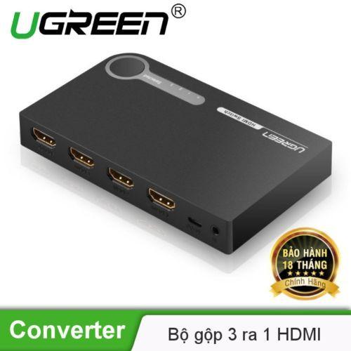 Bộ gộp HDMI cao cấp 3 vào 1 ra chính hãng Ugreen UG-40234 - Hàng chính hãng