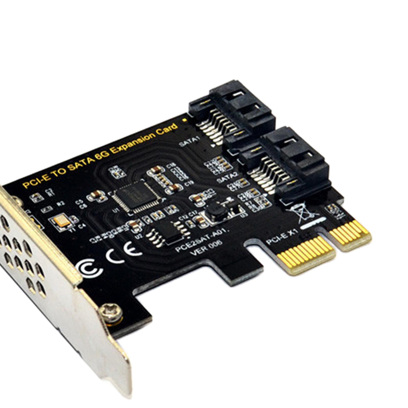 PCI-E Adapter to SATA3.0 2 Ports III 6G Expansion Card Plug Play