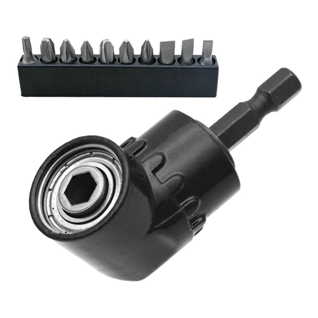2x Black Drill Bit Holder Magnetic Bit Angled Bit Extension Electric Drills