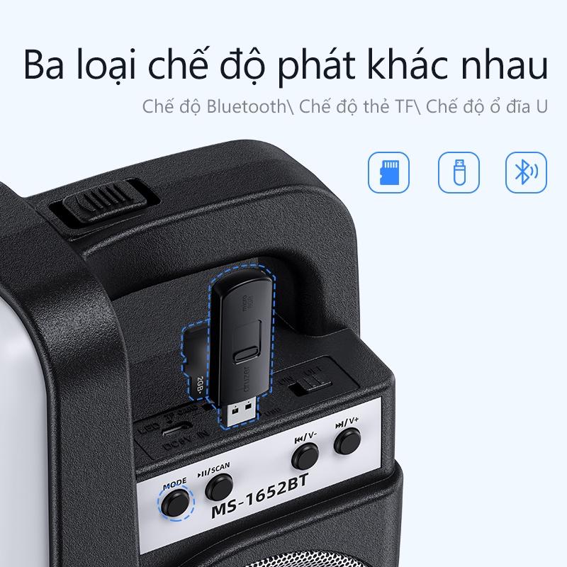 Loa Bluetooth BSK-MW33 Loa di động công suất lớn 52MM có đèn LED nhấp nháy Hỗ trợ thẻ nhớ U Disk Kết nối Bluetooth-Hàng chính hãng