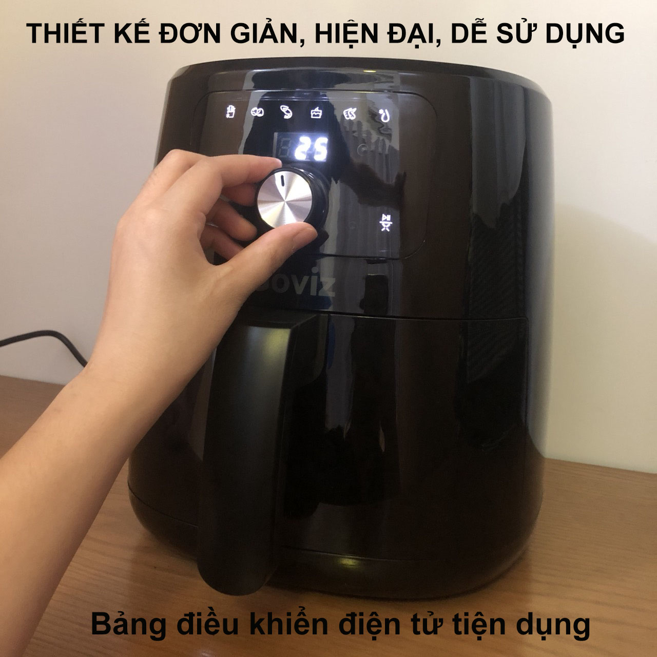 Nồi Chiên Không Dầu Goviz 6 Lít Dung Tích Lớn, Điều Khiển Điện Tử , 6 Chế Độ Tự Động,Tiết Kiệm Điện Năng , Tiết Kiệm Thời Gian Bảo Vệ Sức Khỏe - Hàng Chính Hãng