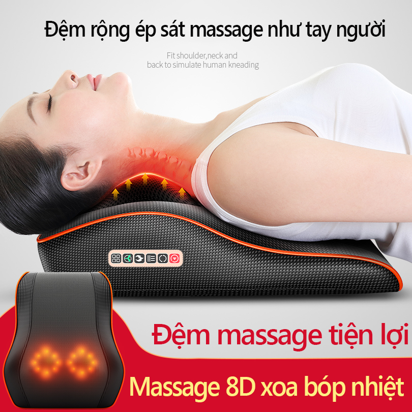 Gối massage vai gáy toàn thân đa năng cao cấp，Máy massage vai gáy BENBO gối