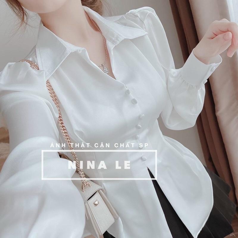 Sét áo cổ sơ mi tay dài kèm chân váy xoè thời trang cá tính