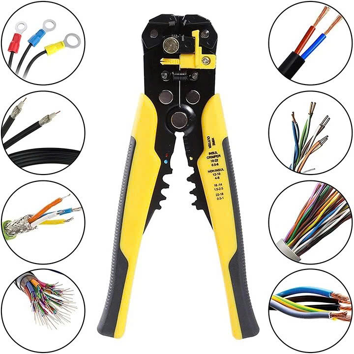 Kìm Tuốt Dây Điện Tự Động Đa Năng Tolsen – Bấm Cos, Cắt Dây Chuẩn Xác, Dễ Dùng