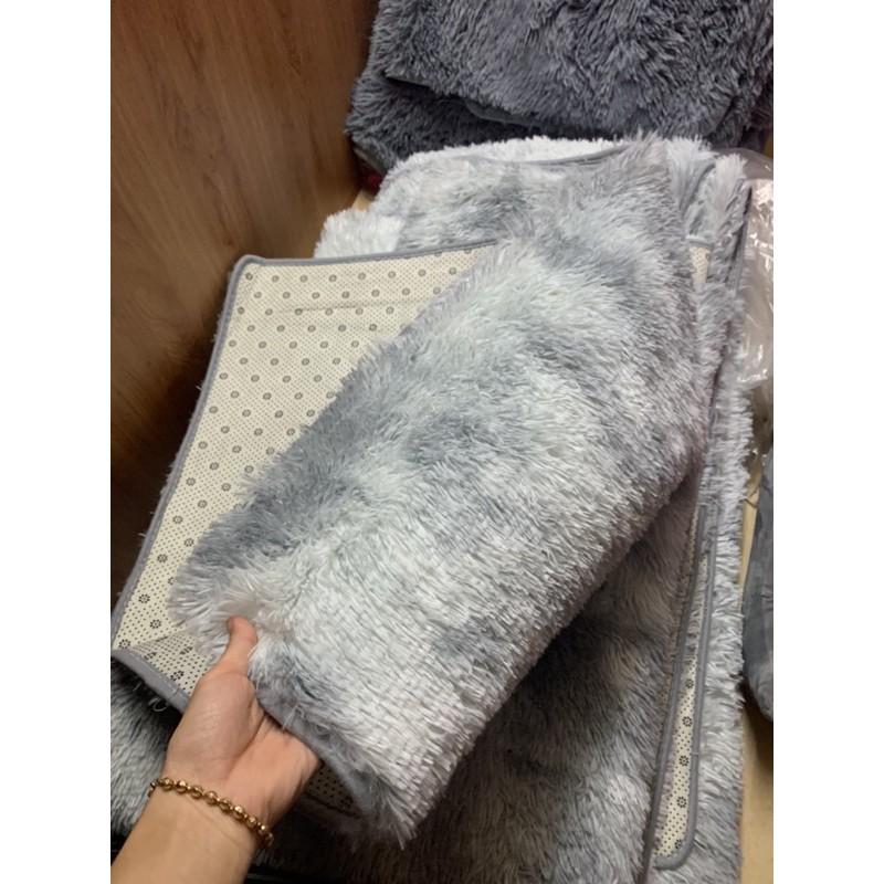 Thảm Lông Loang Xám Trắng Trải Phòng Ngủ , SoFa