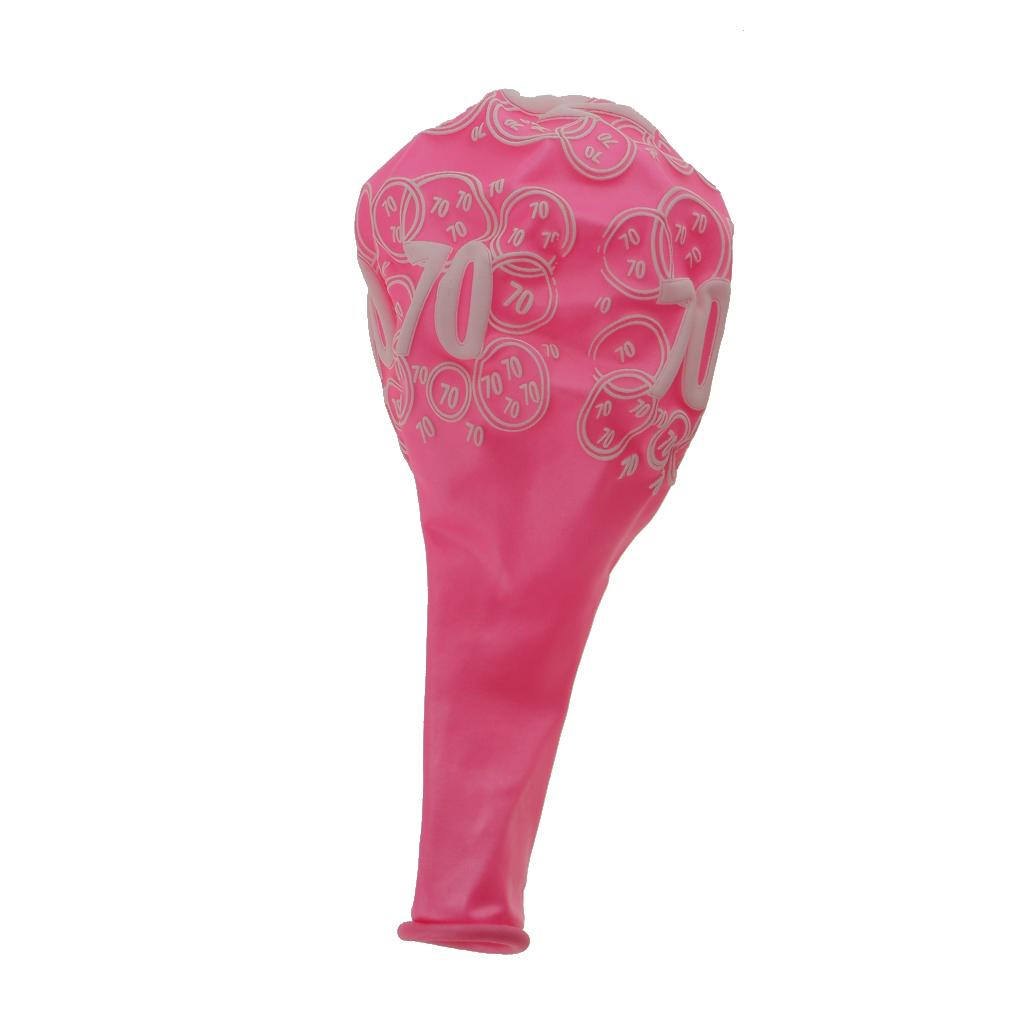 2x15 Pieces Birthday Anniversary Latex Balloon Decoration Age Number 70th Pink
